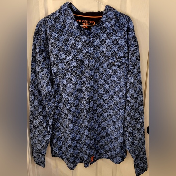 Twenty X Other - Twenty X Blue Pattern Snap Closure Western Shirt -  XXL